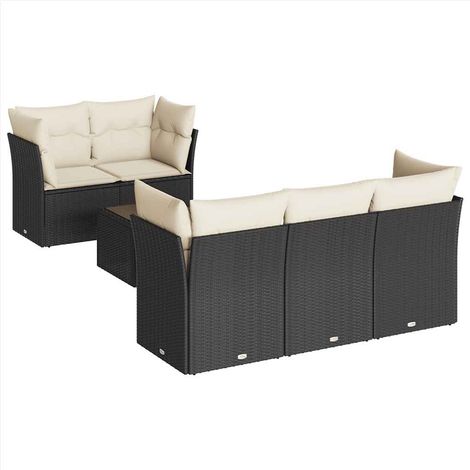 Maison Exclusive - Set de sofás de jardín 6 piezas y cojines ratá (1/3)