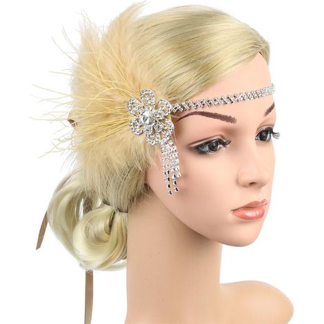 Serre-tête accrocheur et plume style bohème pour mariage, fête, séance photo (1/4)