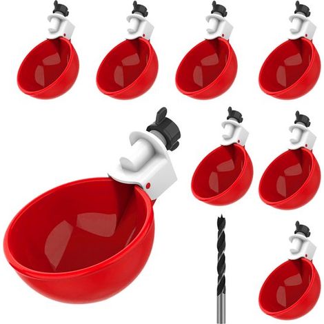 Abbeveratoio per polli, 8 grandi abbeveratoi per polli, abbeveratoio automatico per polli, accessori per mangiatoie per pollame per polli, anatre, oche, tacchini con (1/5)