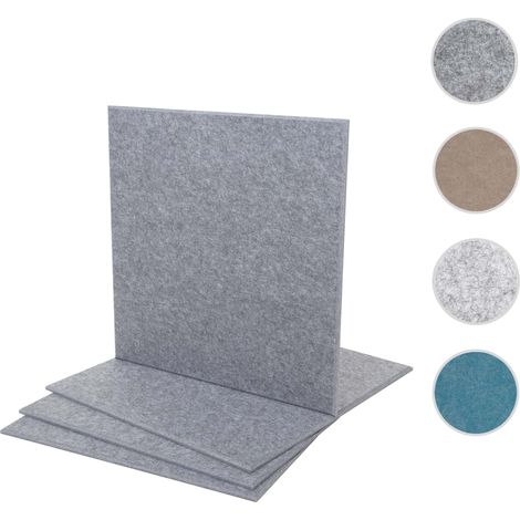 Mendler – Jeu de 4 panneaux acoustiques 50x50cm – Tissu 100% polyester 400g/m² – Insonorisant 1m² – Couleur bleue - HWC-L52 (1/5)