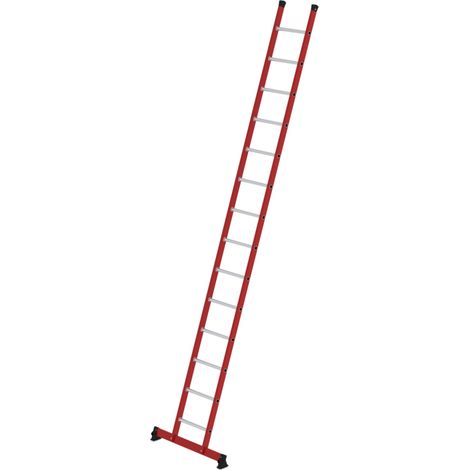 MUNK Kunststoff-Anlegeleiter GFK/Alu mit nivello®-Traverse 14 Sprossen (1/3)