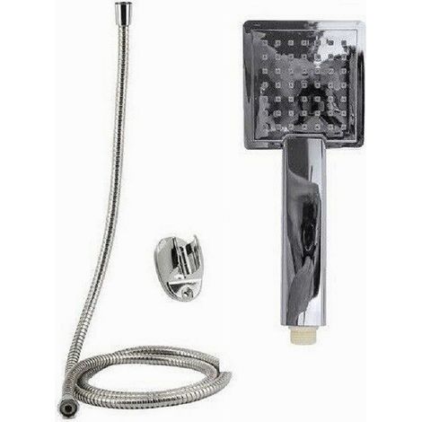Trade Shop - DUSCHSET QUADRATISCHER DUSCHKOPF BADEZIMMER DUSCHE SPITZE 1,8 MT HALTERUNG 69304 - (1/2)