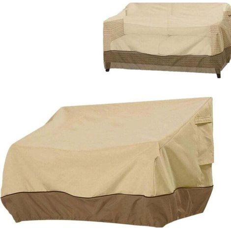 Housse de Protection pour Banc, Housse Banc Jardin Tissu Oxford Imperméable, Housse de Banc Exterieur Anti UV et Vent Housse de Protection pour Canapé——Marron 210D: 2248384cm.. (1/4)