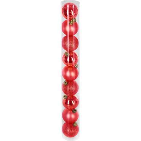 Set di 9 palline d.6cm rosso - Feeric lights & christmas