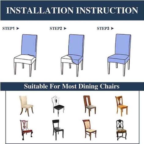 Housse de Chaise - - Extensible 4 Pièces - Jaune Noir - Lavable - Universelle (1/3)