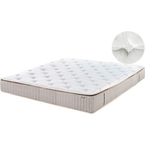 Materasso a durezza media in lattice da 3 piedi in poliestere sfoderabile con cerniera e design a 7 zone bianco 180 x 200 cm Daydream (1/5)