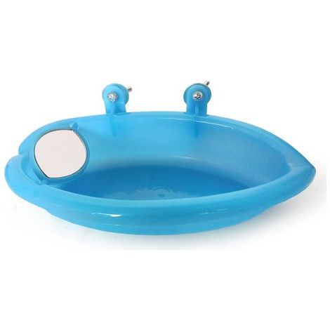 BDD Vogelbadebox, Vogelbadewanne, niedliche Papageienbadewanne mit Spiegel, Käfigzubehör für Nymphensittiche, Kanarienvögel und Wellensittiche (1/5)