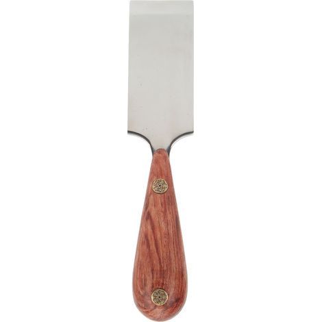Lederschälmesser, robustes Ledermesser mit flachem Holzgriff aus Edelstahl, DIY-Werkzeug zum Schneiden von Lederkanten (1/5)