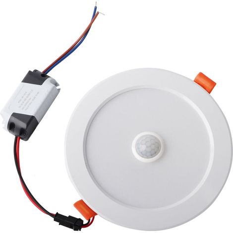 Plafonnier LED 12W Détecteur de Mouvement, Lumière Encastrée pour Intérieur Maison, Blanc Pur 6000K, AC85‑265V (1/5)