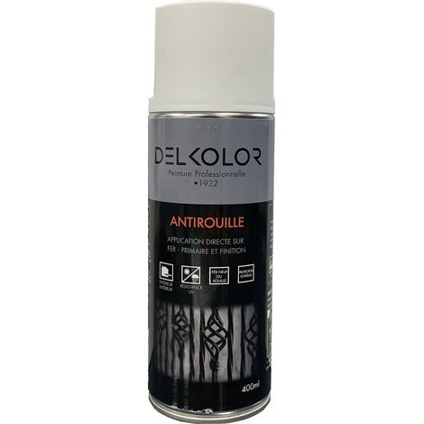 Delkolor Peinture antirouille en aérosol 400 ml Couleur: BLANC