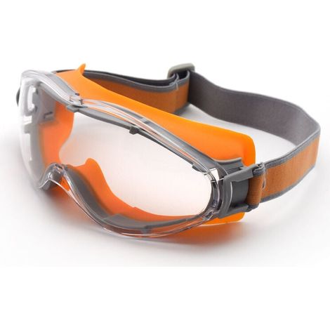 Lunettes De Sécurité En Caoutchouc Orange, Lunettes Antibuée Double Face, Lunettes De Protection Du Travail Entièrement Fermées Et Étanches À La Poussière Lunettes De Laboratoire Chimique Antichocs-Bd (1/4)