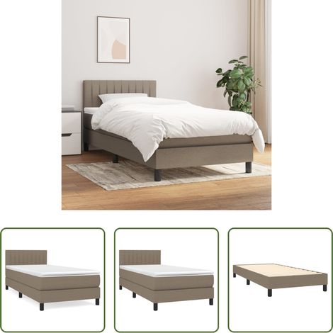 vidaXL Stoffbett - Boxspringbett mit Matratze Taupe 100x200 cm Stoff (1/5)