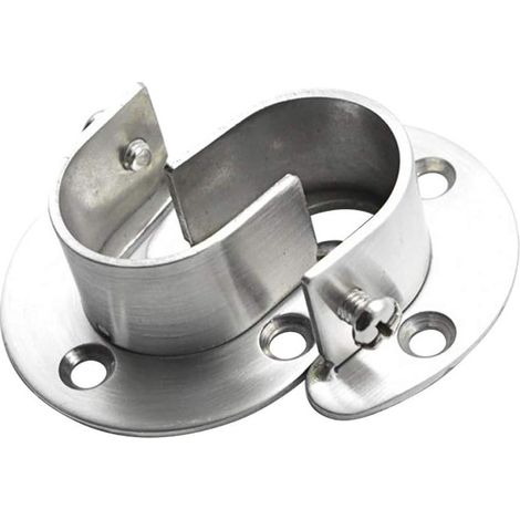 Douilles de poteau de penderie en acier inoxydable, 2pcs Extrémité de tige de penderie robuste soutient le support de tige de bride avec vis, en forme de U, Installation / Retrait facile 32MM (1/4)