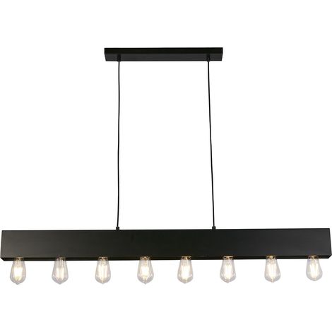 Searchlight Piano Lampada a sospensione Diner Bar a 8 luci in metallo nero opaco (1/5)