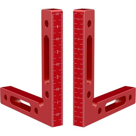 2 Stück Aluminium 90 Grad Positionierungswinkel, 12 cm x 12 cm rechtwinkliger Clip für Holzbearbeitung, Holzbearbeitungswerkzeuge für Bilderrahmen, quadratische Montage, Schrank, Schublade