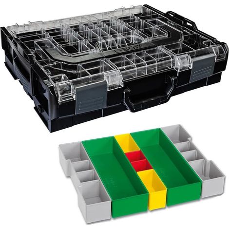 Sortimo Systemkoffer L-Boxx 102 schwarz mit transparentem Deckel + Insetboxen G3 (1/5)