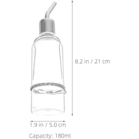 Lot de 2 Abreuvoirs en Verre 180 ML pour Animaux de Compagnie Distributeurs D’Eau Anti-Fuite Portables pour Chiens Chats Hamsters – Fontaines à Eau Suspendues pour Cages Usage (1/5)