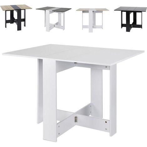 Table de séjour pliante de 4 à 6 personnes - L 104 x 76 x 74 cm - Blanc (1/5)