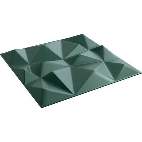 Panneau mural en 12 pièces, Vert Diamant, 50 x 50 cm, mousse XPS