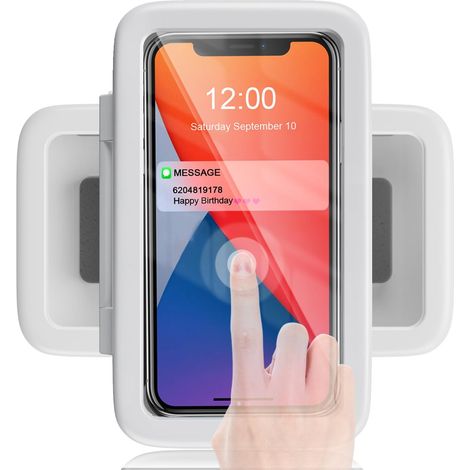 Support de téléphone étanche pour la douche, rotatif à 480° et réglable, support mural pour salle de bain, boîtier anti-buée, accessoire de salle de bain - convient aux téléphones de 4 à 7 pouces. (1/4)