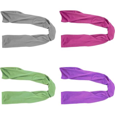 Juego de 4 toallas refrescantes, 100 x 30 cm, toalla deportiva de microfibra de secado rápido, toalla de hielo, ideal para fitness, deportes, yoga y viajes (D) (1/5)