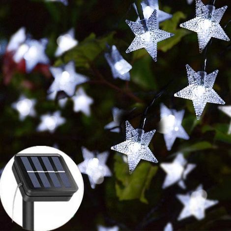 7m 50 Led Star Garden Guirlande Lumineuse Solaire (blanc), Guirlande Lumineuse Extrieure  Nergie Solaire Led Star Guirlande Lumineuse Tanche 8 Mo (1/5)