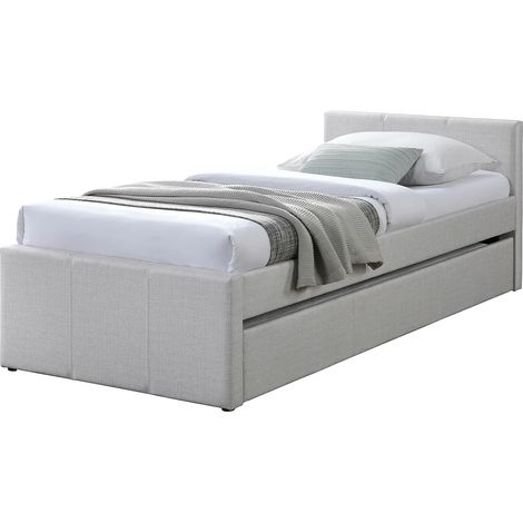 Lit gigogne 90 x 190 cm - Tissu - Beige - DORITALO (1/4)