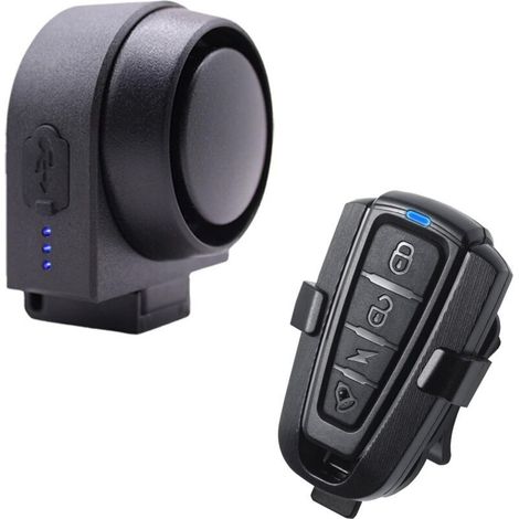 Système d'alarme antivol intelligent : alarmes avec télécommande, 115 dB USB-C rechargeable et étanche, protection de sécurité pour vélo, moto, vélo électrique, scooter- (1/4)