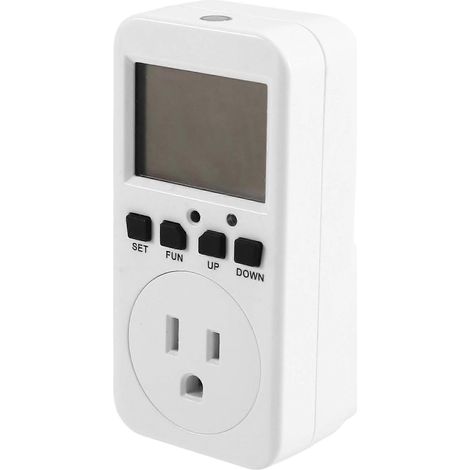 Minuteur électronique numérique avec prise américaine, prise de cuisine programmable 110 V et écran LCD. (1/5)