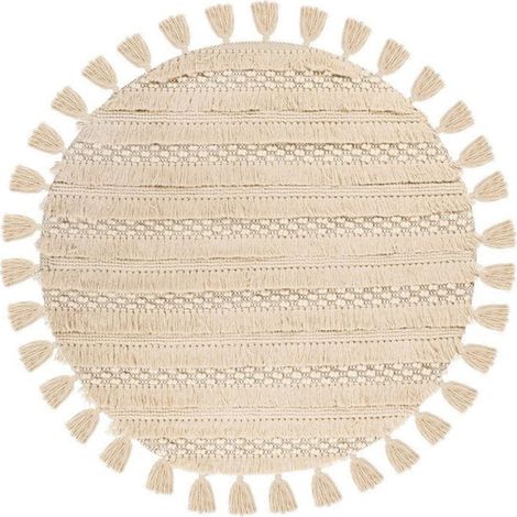 Tapis Bohème Tissé à la Main "Bohist" 160cm Naturel (1/5)