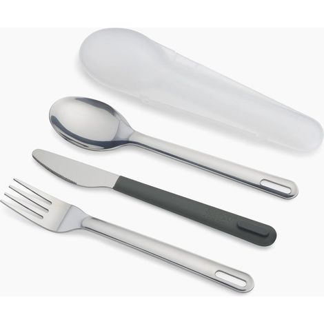 GoEat™ deJosephJoseph Joseph tragbares Besteckset de aus rostfreiem Stahl, Messer, Gabel und Löffel, kompakt, ideal zum Mitnehmen beim Picknick, auf Reisen oder zum Mittagessen, grün