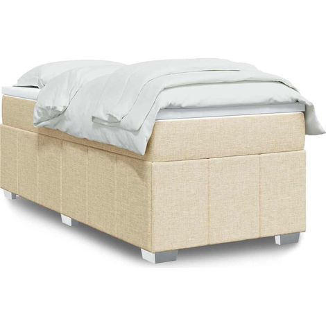 Boxspringbett mit Matratze Creme 100x200 cm Stoff