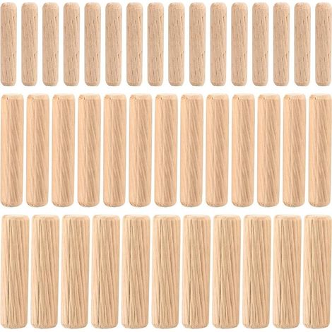 90 Pièces Assortiment de Chevilles en Bois, Chevilles en Goujon Bois Coniques Rainurées M6 M8 M10 pour Fraisage, Rainurage, Artisanat, Bricolage, Travail du Bois, Travaux de Menuiserie (1/5)