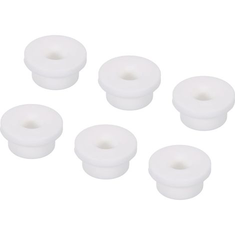 6Pcs Passe-Câble T-Forme Diamètre Installation 22mm, ID 12mm, Hauteur de 14mm Passe Fil Rondelle Caoutchouc Bouchons de Trous Flexibles pour Orifices de Câbles, Blanc (1/5)
