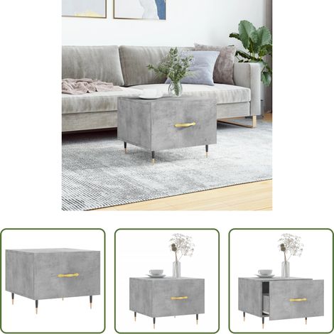Table basse gris béton - Table basse gris béton 50x50x40 cm bois d'ingénierie (1/5)