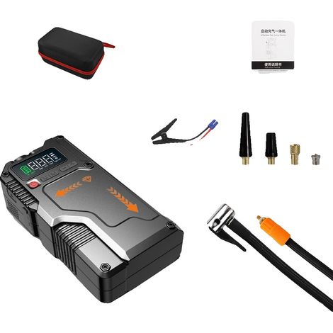 Démarreur de voiture, capacité de 10000mAh, batterie externe portable, Noir R26 (1/2)