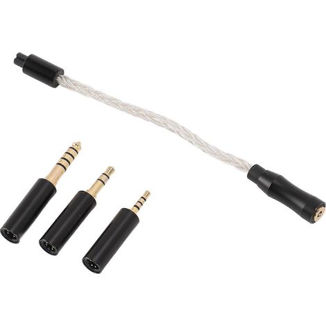 Câble adaptateur pour casque audio, prise femelle 2,5 mm vers prises mâles 2,5 mm, 3,5 mm et 4,4 mm, fil de cuivre plaqué argent. (1/5)