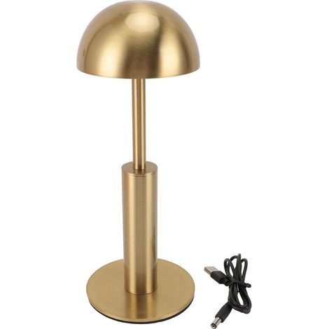 Lampe de table sans fil en fer, 3 niveaux de luminosité, commande tactile, rechargeable, pour restaurants, couleur or chaud. (1/5)