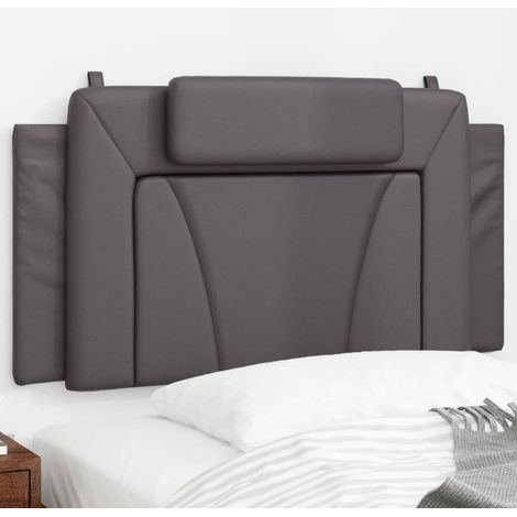 Coussin de tête de lit gris 100cm similicuir (1/5)