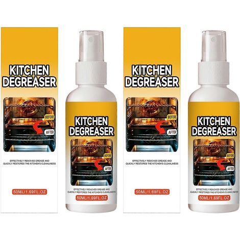 Dégraissant de cuisine en spray ultra-puissant, écologique, dissout rapidement les graisses, sans frotter, élimine le carbone, convient pour le four, le barbecue et les restaurants (2 pièces). (1/5)