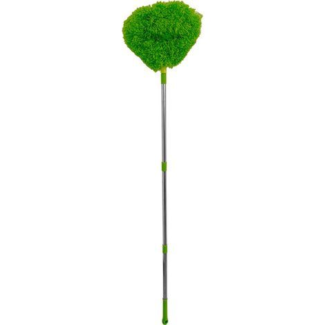Plumeau de plafond en microfibre à long manche, outil de dépoussiérage à tête inclinée pour hauts plafonds, nettoyeur de pales de ve (1/5)