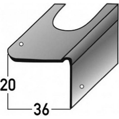 Reparaturwinkel für Treppensanierung, für Betontreppen, Edelstahl, 20 mm Nase, inkl. Befestigungszubehör-2000