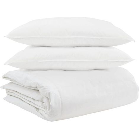 Ensemble trois pièces housse de couette et taie d'oreiller en duvet de canard blanc (1/5)