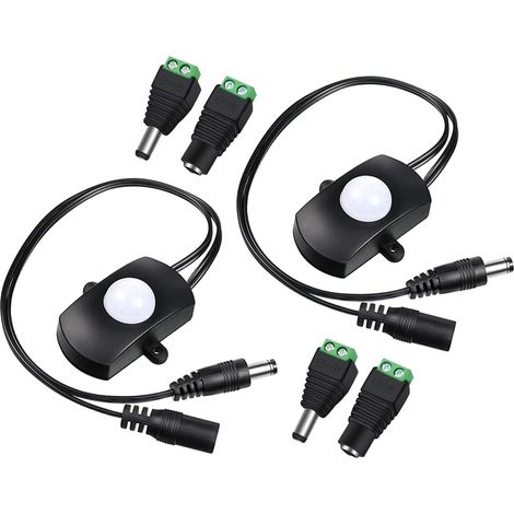 2 Pièces Mini commutateur de capteur de Mouvement PIR, commutateur de capteur de présence DC 5-24V 2A pour Bande Lumineuse LED (1/5)
