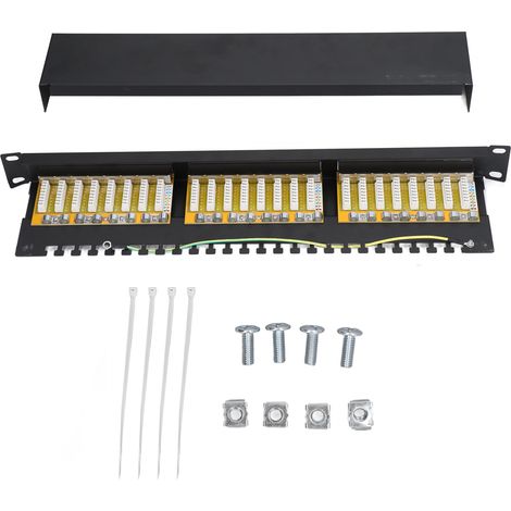 Câble réseau de type blindé avec panneau de brassage à 24 ports avec prises interchangeables amovibles (1/5)