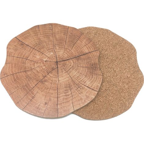Tapis de table imitation fibres de bois antidérapant, sous-plat de cuisine décoratif (1/3)