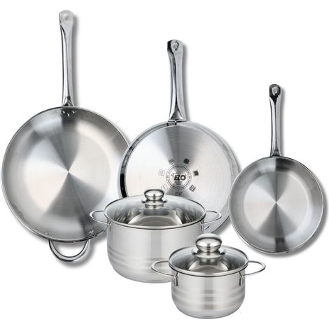 Ensemble de 3 Poêles de cuisson 24, 28 et 32 cm et 2 faitouts 16 et 20 cm Elo Profi Brillant (1/5)