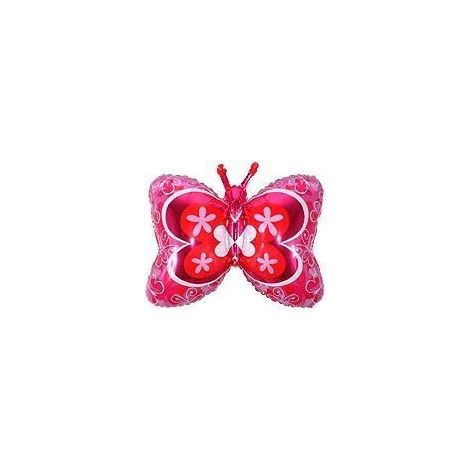 Ballon papillon décoratif rouge en aluminium 21" (53 cm), 1 pièce.