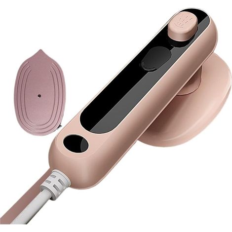 Fer à repasser de voyage, défroisseur vapeur portable, fer à repasser de voyage, version mini, double usage pour la maison et les voyages, fer à repasser vapeur portable (rose) (1/5)