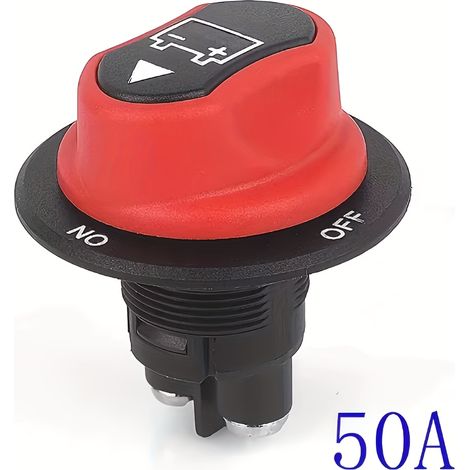 50A 100A 200A Battery Disconnect Switch, Disconnect Isolator, 12V Switch Power Cut-Off Switch, Heavy-Duty for Marine, Automotive, RV, ATV, UTV, Yacht (1/5)